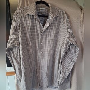 Tan and White Gingham Shirt